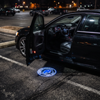 UniGlow HBCU car door projector - Howard University blue and white bison emblem