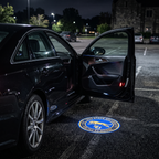 UniGlow HBCU car door projector - Southern University blue and gold jaguar emblem