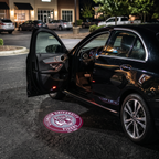 UniGlow HBCU car door projector - Texas Southern maroon and gray tiger emblem