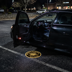 UniGlow HBCU car door projector - Bowie State black and gold bulldog emblem