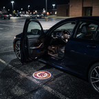 UniGlow HBCU car door projector - Bethune-Cookman maroon and gold wildcat emblem